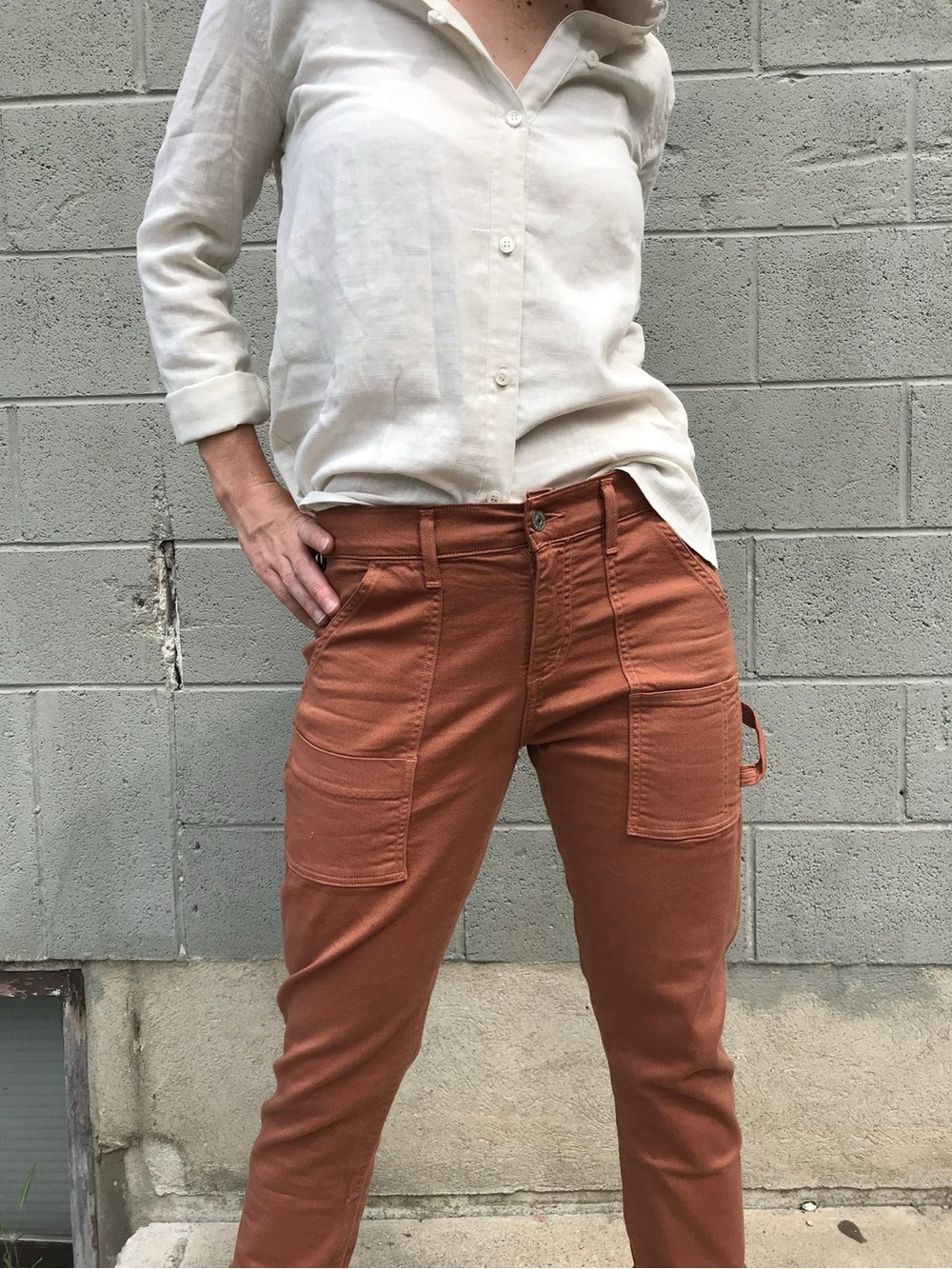 Citizens of Humanity Utility Cargo Crop Pants Salmon Pink Size 27 Style 1316